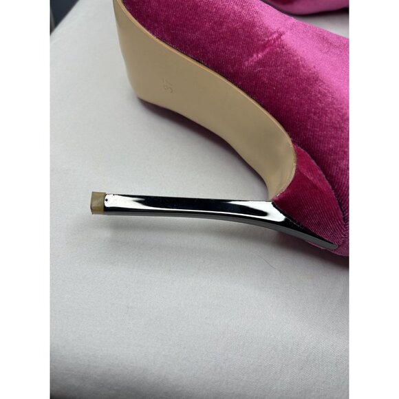 Over The Knee Velvet Boots Womens 6.5 US EU 37 Barbie Pink Pointed Toe Stiletto - Picture 8 of 16